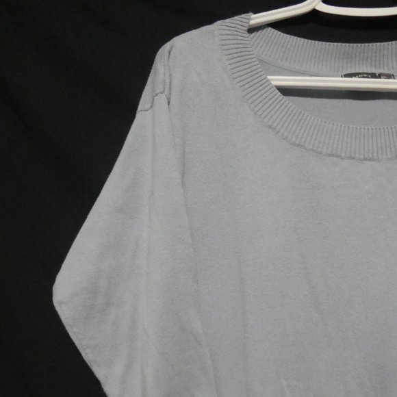 MEXX | large | 100% Cotton | 3/4 Sleeve Knit Scoop Neck Sweater | Light Grey - Picture 4 of 11